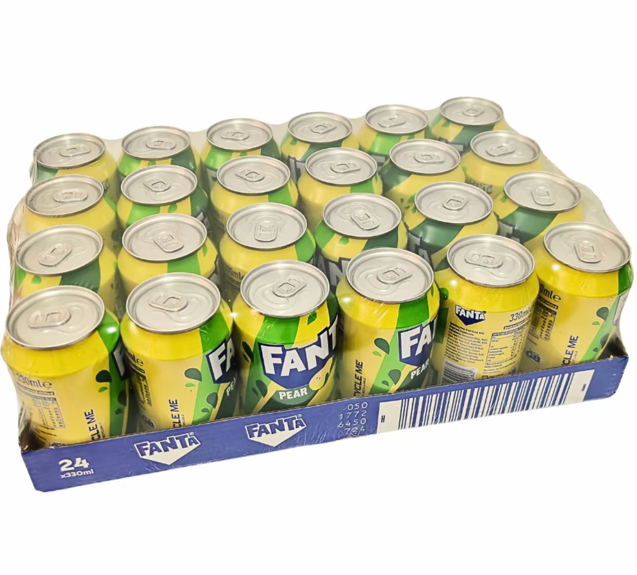 Refreshing Fanta Pear soda cans ready to enjoy