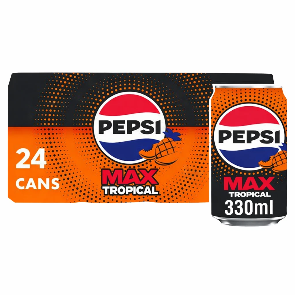 Pepsi Max Tropical 24 x 330ml Soft Drink Cans