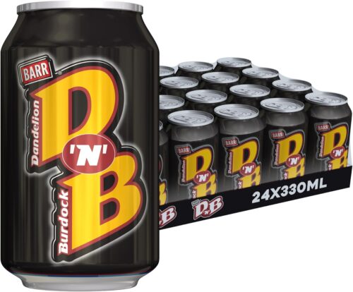 Barr DNB - Fizzy Drinks 24 Pack x 330ml Cans - Dandelion and Burdock - Soft Drink with Zero Sugar