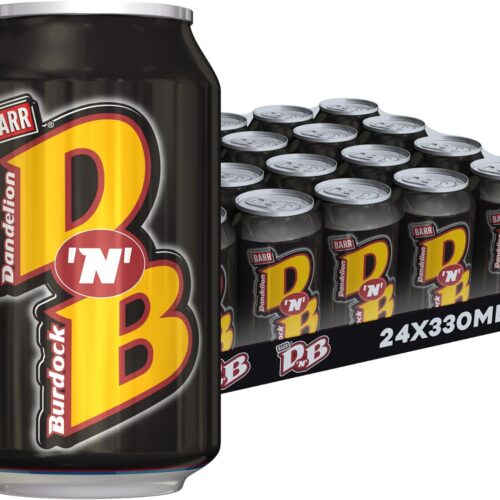 Barr DNB - Fizzy Drinks 24 Pack x 330ml Cans - Dandelion and Burdock - Soft Drink with Zero Sugar
