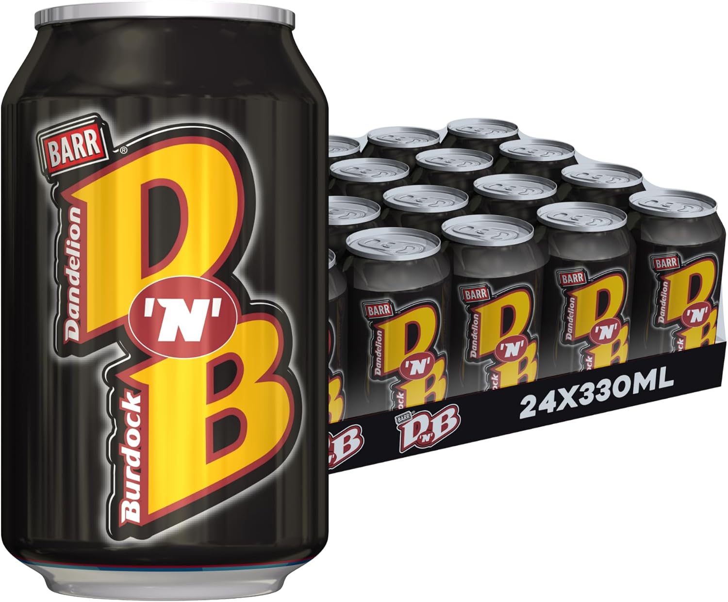 Barr DNB - Fizzy Drinks 24 Pack x 330ml Cans - Dandelion and Burdock - Soft Drink with Zero Sugar Barr DNB - Fizzy Drinks 24 Pack x 330ml Cans - Dandelion and Burdock - Soft Drink with Zero Sugar